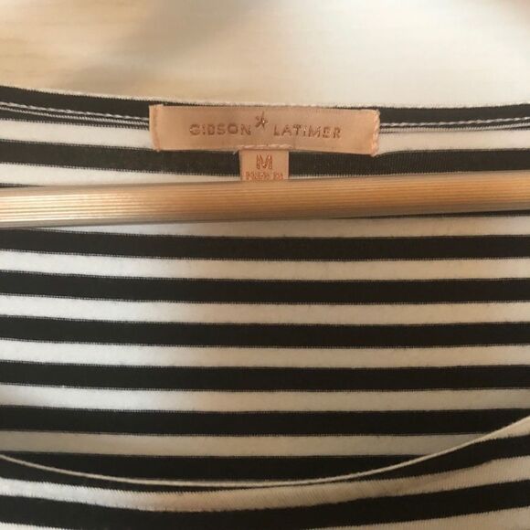 Gibson Latimer tie front stripe top - Picture 4 of 6